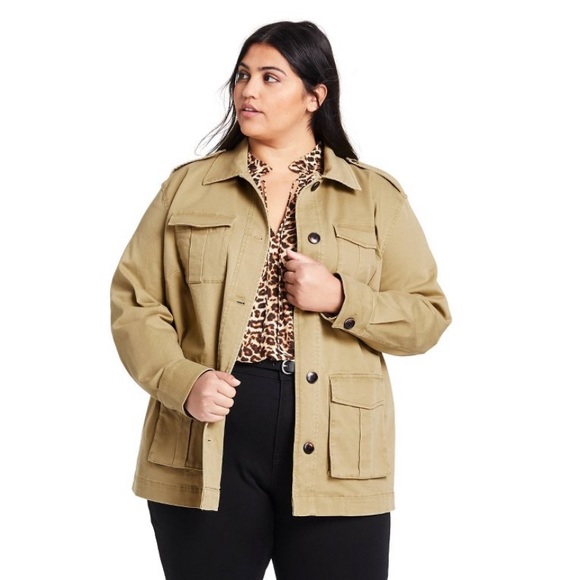 Nili Lotan x Target Button-Front Jacket Khaki plus size 3X khaki brand new - Picture 3 of 7
